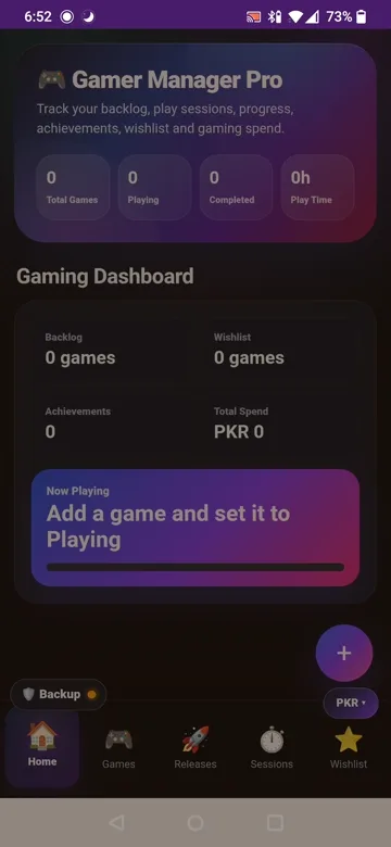 Gamer Manager Pro app preview