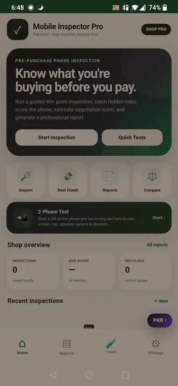 Mobile Inspector Pro app preview